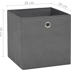 vidaXL - Opbergbox - Grijs - Stof - 4 stuks