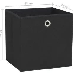 vidaXL - Opbergbox - Zwart - Stof - 4 stuks
