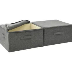 vidaXL - Opbergbox Opbergboxen - Antraciet - Stof - 2 stuks