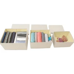 vidaXL - Opbergbox Opbergboxen - Crème - Stof