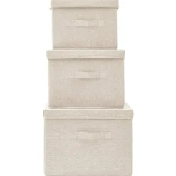 vidaXL - Opbergbox Opbergboxen - Crème - Stof