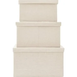 vidaXL - Opbergbox Opbergboxen - Crème - Stof