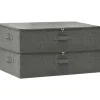 vidaXL - Opbergbox Opbergboxen - Antraciet - Stof - 2 stuks