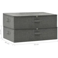 vidaXL - Opbergbox Opbergboxen - Antraciet - Stof - 2 stuks