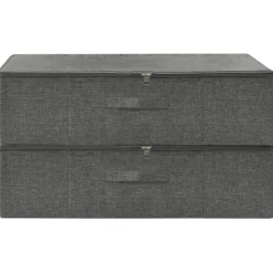 vidaXL - Opbergbox Opbergboxen - Antraciet - Stof - 2 stuks