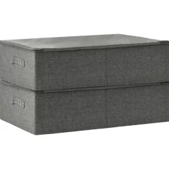 vidaXL - Opbergbox Opbergboxen - Antraciet - Stof - 2 stuks