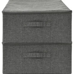 vidaXL - Opbergbox Opbergboxen - Antraciet - Stof - 2 stuks