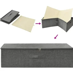 vidaXL - Opbergbox Opbergboxen - Antraciet - Stof - 2 stuks