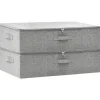 vidaXL - Opbergbox Opbergboxen - Grijs - Stof - 2 stuks
