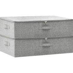 vidaXL - Opbergbox Opbergboxen - Grijs - Stof - 2 stuks