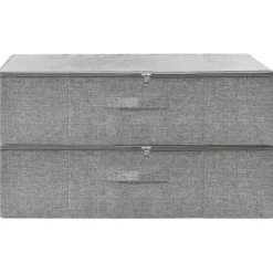 vidaXL - Opbergbox Opbergboxen - Grijs - Stof - 2 stuks