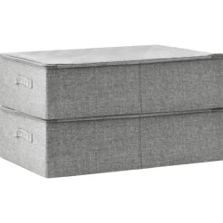 vidaXL - Opbergbox Opbergboxen - Grijs - Stof - 2 stuks