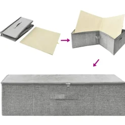 vidaXL - Opbergbox Opbergboxen - Grijs - Stof - 2 stuks