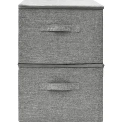 vidaXL - Opbergbox Opbergboxen - Grijs - Stof - 2 stuks