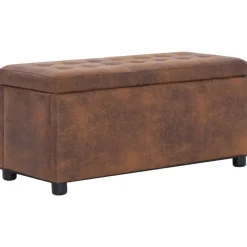 vidaXL - Opberghocker - Bruin - Kunstleer