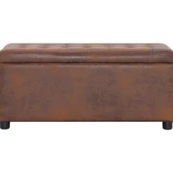 vidaXL - Opberghocker - Bruin - Kunstleer