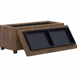 vidaXL - Opberghocker - Bruin - Kunstleer