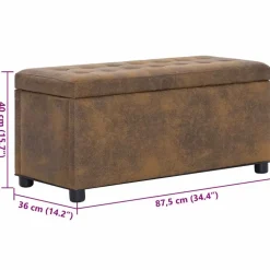 vidaXL - Opberghocker - Bruin - Kunstleer