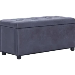 vidaXL - Opberghocker - Grijs - Kunstleer