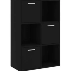 vidaXL - Opbergkast - Zwart - Bewerkt hout