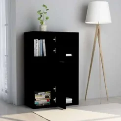 vidaXL - Opbergkast - Zwart - Bewerkt hout