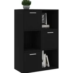 vidaXL - Opbergkast - Zwart - Bewerkt hout