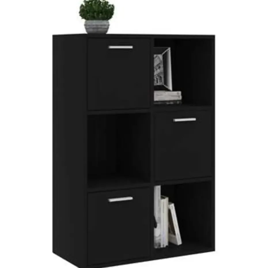 vidaXL - Opbergkast - Zwart - Bewerkt hout