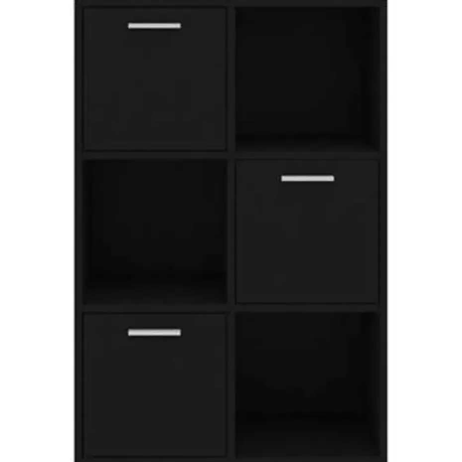 vidaXL - Opbergkast - Zwart - Bewerkt hout