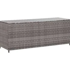 vidaXL - Opbergkist - Grijs - Poly rattan