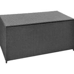 vidaXL - Opbergkist - Zwart - Poly rattan