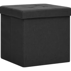 vidaXL - Opbergkruk - Zwart - Stof