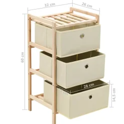 vidaXL - Opbergmeubel - Beige - Hout