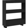 vidaXL - Opbergtrolley - Zwart - Bewerkt hout
