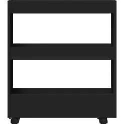 vidaXL - Opbergtrolley - Zwart - Bewerkt hout