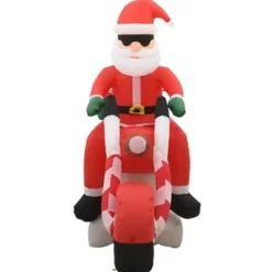 vidaXL - Opblaasbare Kerstman Op Motorfiets