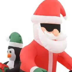 vidaXL - Opblaasbare Kerstman Op Motorfiets