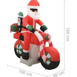 vidaXL - Opblaasbare Kerstman Op Motorfiets