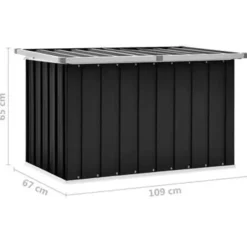 vidaXL - Opslagkist - Antraciet - Staal - 109 x 67 x 65 cm