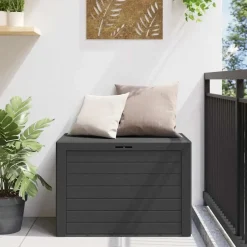 vidaXL - Opslagkist - Antraciet - Polypropyleen