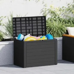 vidaXL - Opslagkist - Antraciet - Polypropyleen