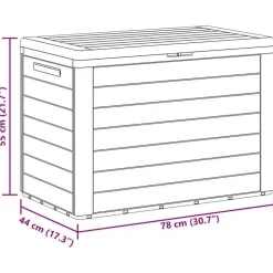 vidaXL - Opslagkist - Antraciet - Polypropyleen