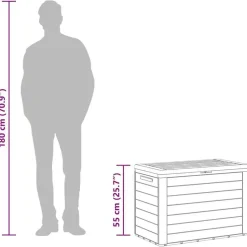 vidaXL - Opslagkist - Antraciet - Polypropyleen