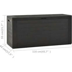 vidaXL - Opslagkist - Antraciet - Polypropyleen