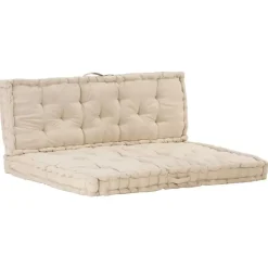 vidaXL - Palletkussen - Beige - Katoen