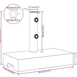 vidaXL - Parasolvoet - Grijs - Graniet