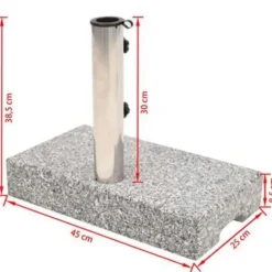 vidaXL - Parasolvoet - Grijs - Graniet