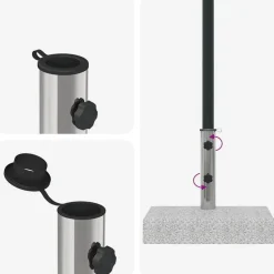 vidaXL - Parasolvoet - Grijs - Graniet