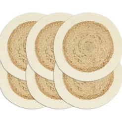 vidaXL - Placemat - Bruin - Katoen - 6 stuks