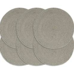 vidaXL - Placemat - Grijs - Katoen - 6 stuks