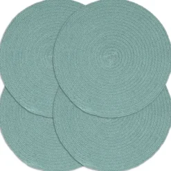 vidaXL - Placemat - Groen - Katoen - 4 stuks